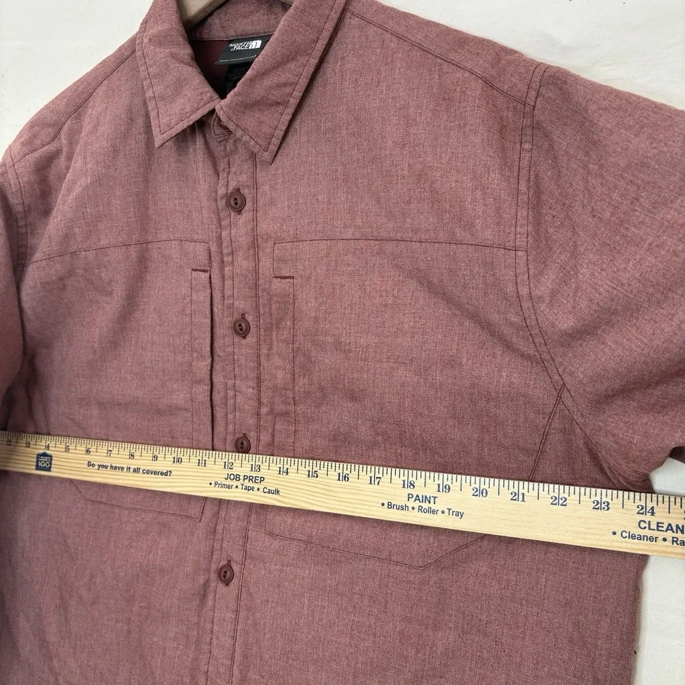 The North Face Button Down‎ Shirt Shacket Large Maroon Lined Insulated Gorpcore